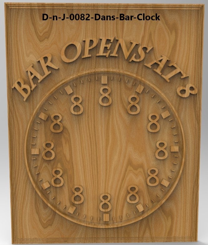 Dan's Bar Clock 3D STL File – CNC & 3D Print Ready