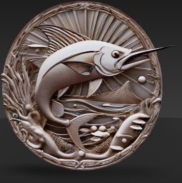 3d, CNC Ready Design - BlueFin Tuna