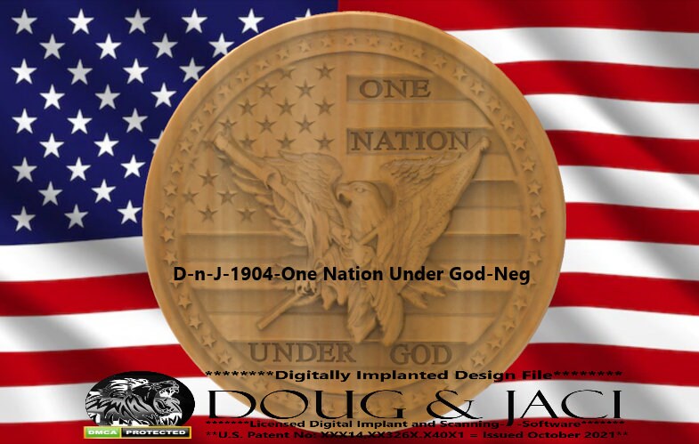 One Nation Under God – 3D STL CNC Digital File (2 Files)