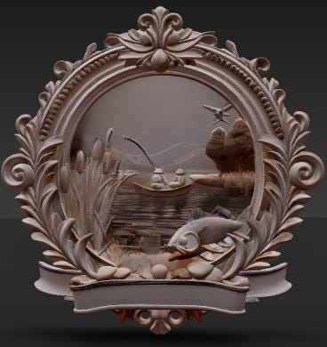 Bass Fishing Plaque 3D STL File – CNC Ready Design