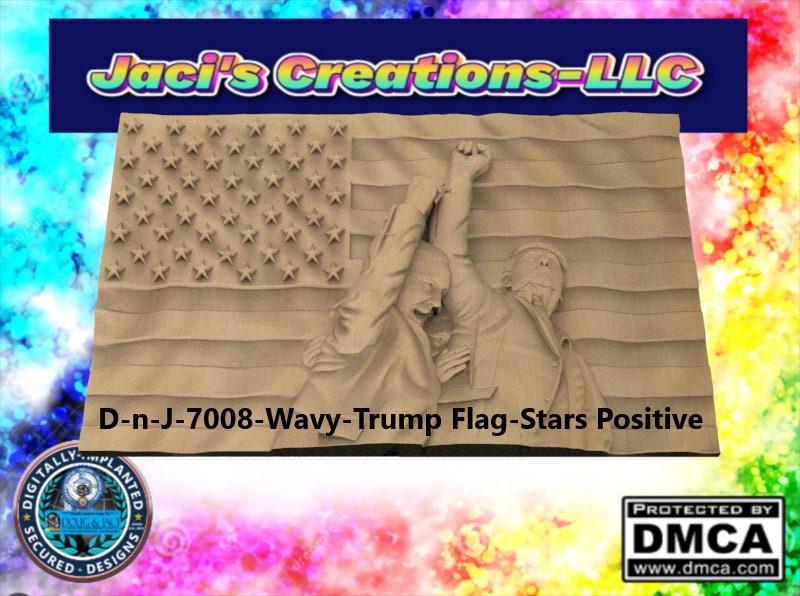 Wavy Trump Flag 3D STL File – CNC & 3D Print Ready