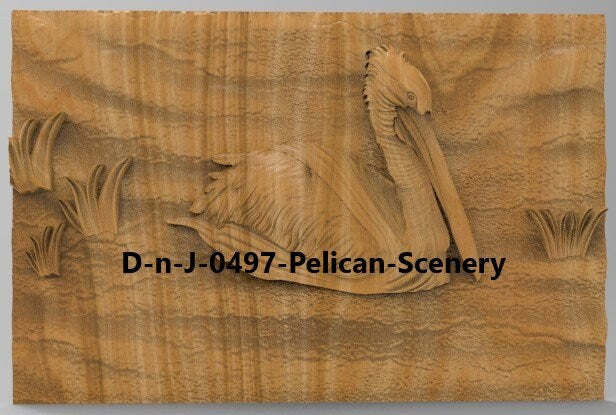 3d Stl Models, CNC Model, Pelican Swiming,  D-n-J-0497-Pelican Scenery