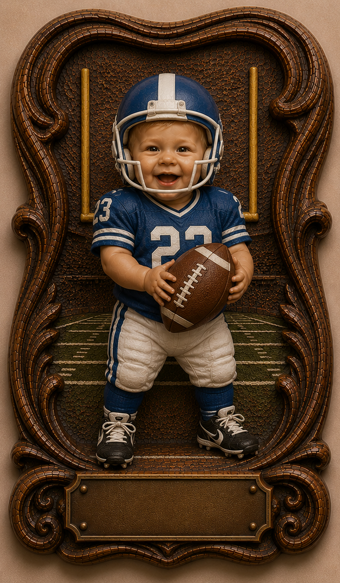 Children's Football 3D STL Files – Boy & Girl CNC Designs (2 Files)