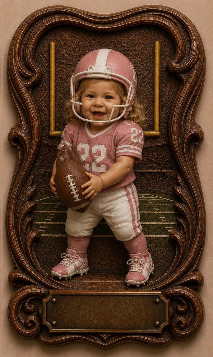 Children's Football 3D STL Files – Boy & Girl CNC Designs (2 Files)