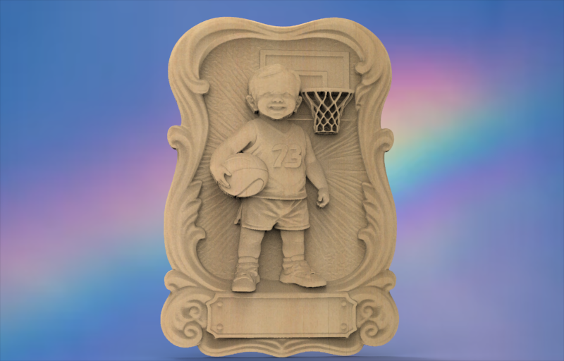 Children's Basketball 3D STL Files – Boy & Girl CNC Designs (2 Files)