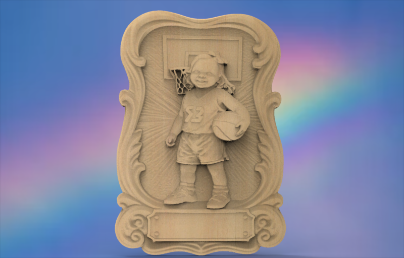 Children's Basketball 3D STL Files – Boy & Girl CNC Designs (2 Files)