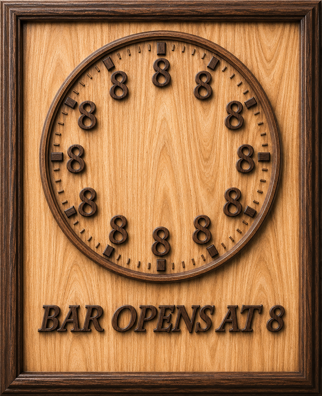 Dan's Bar Clock 3D STL File – CNC & 3D Print Ready