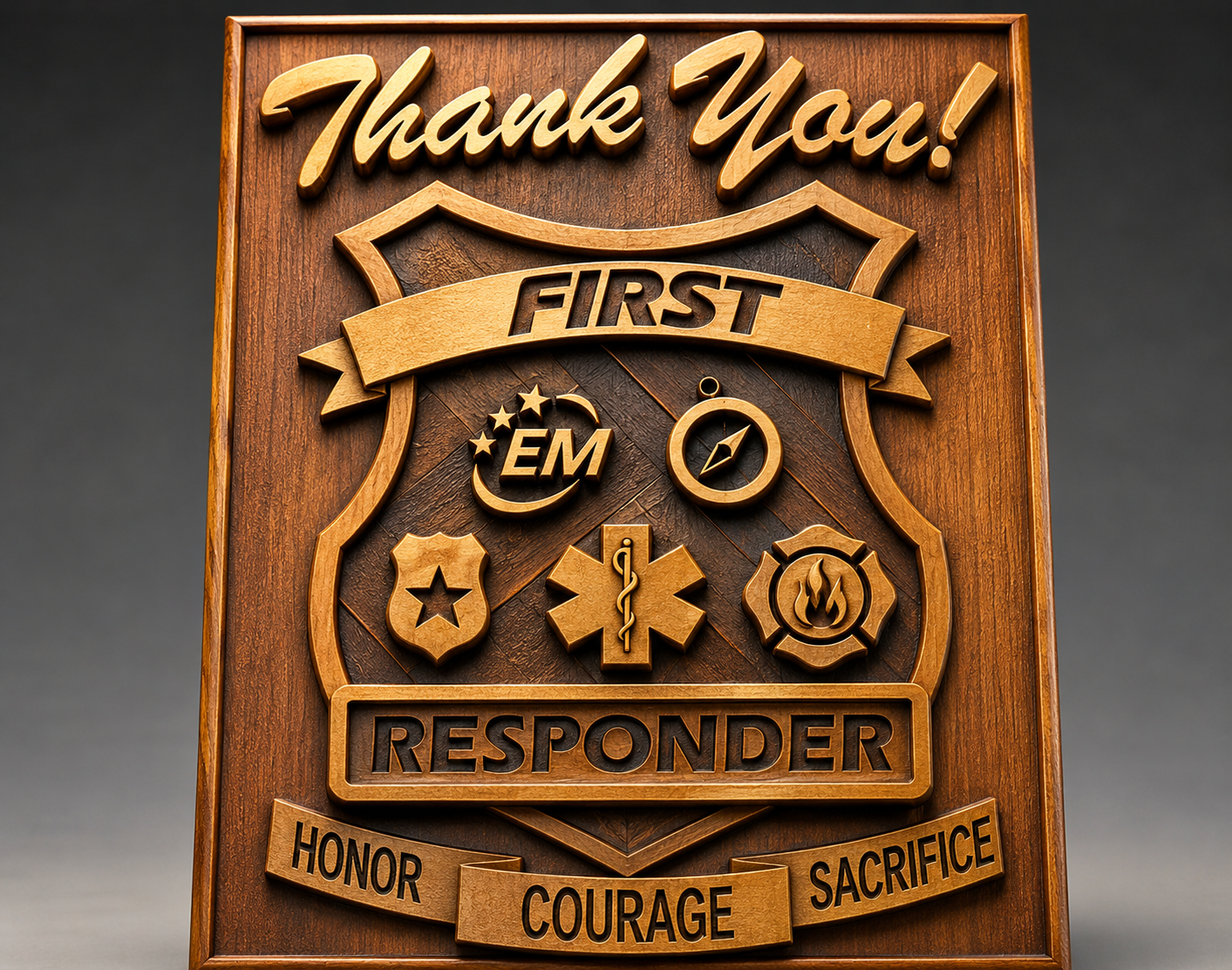 First Responders Tribute – 3D STL CNC Digital File