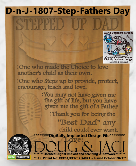 Fathers Day - Stepped Up Dad- 2 Stl Files (Copy)