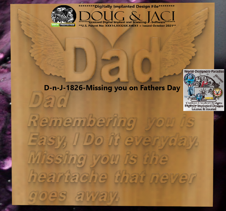 Fathers Day - Missing You Dad-2 - 3 Stl Files