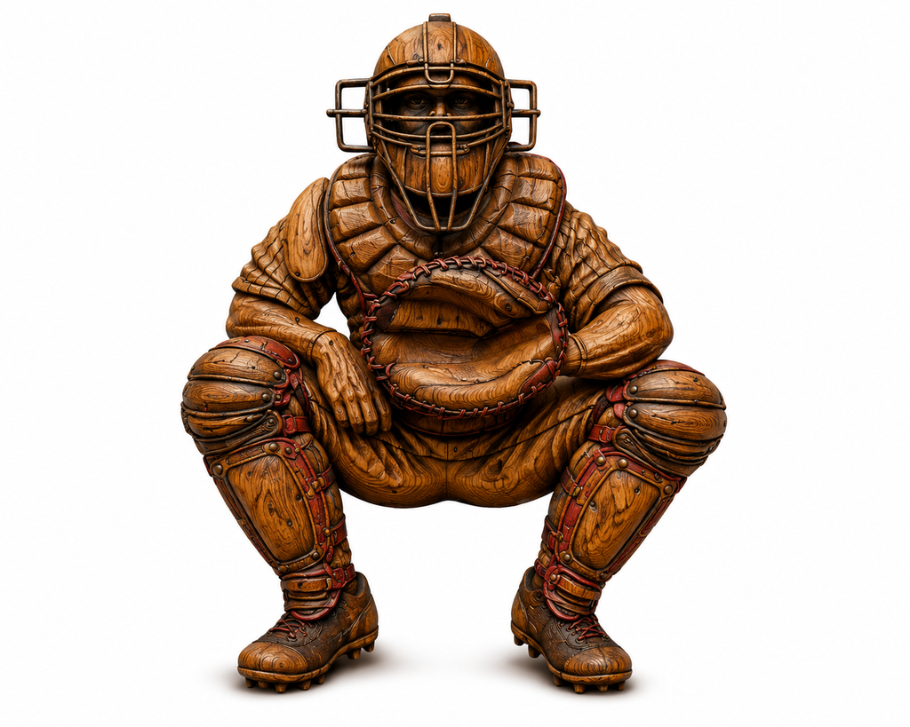 Baseball Catcher Sitting 3D STL File – CNC & 3D Print Ready