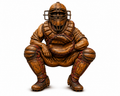 Baseball Catcher Sitting 3D STL File – CNC & 3D Print Ready