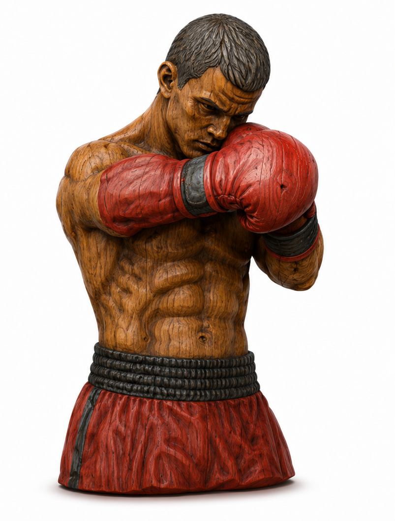 Boxer Fighting Stance 3D STL File – CNC & 3D Print Ready (Position 1)