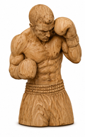 Boxer Fighting Stance 3D STL File – CNC & 3D Print Ready (Position 2)