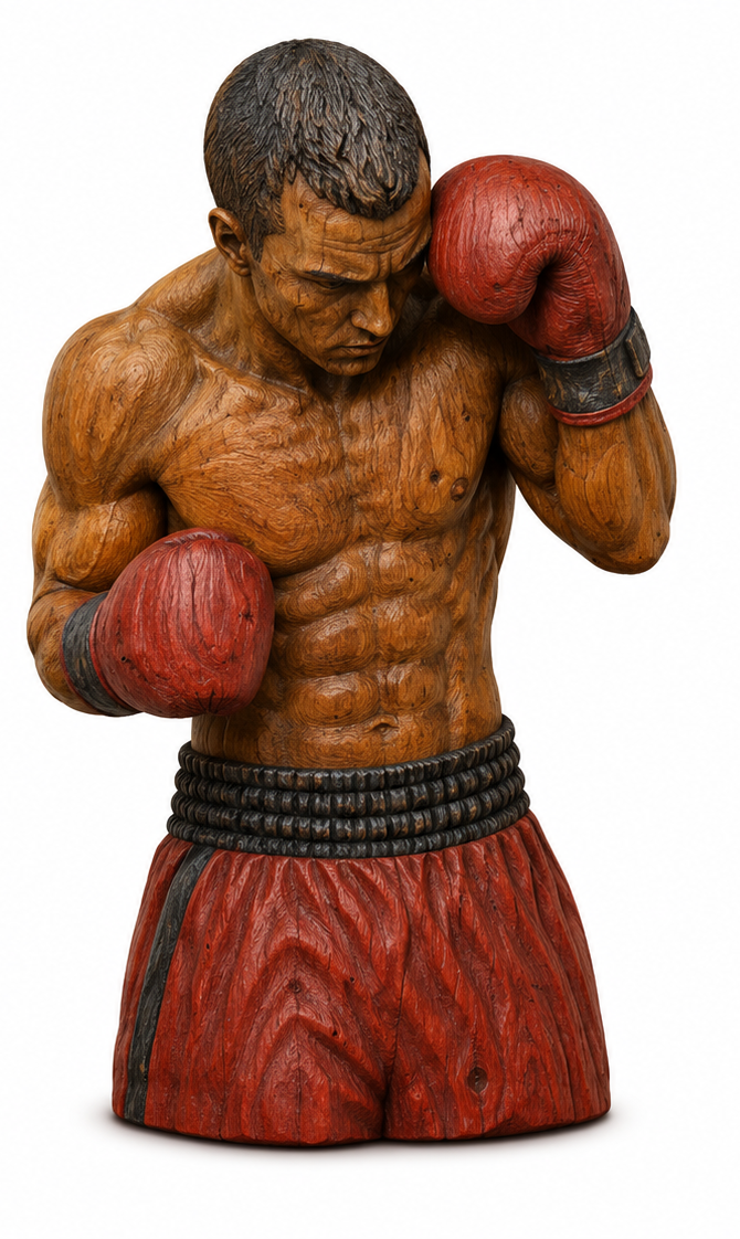 Boxer Fighting Stance 3D STL File – CNC & 3D Print Ready (Position 2)