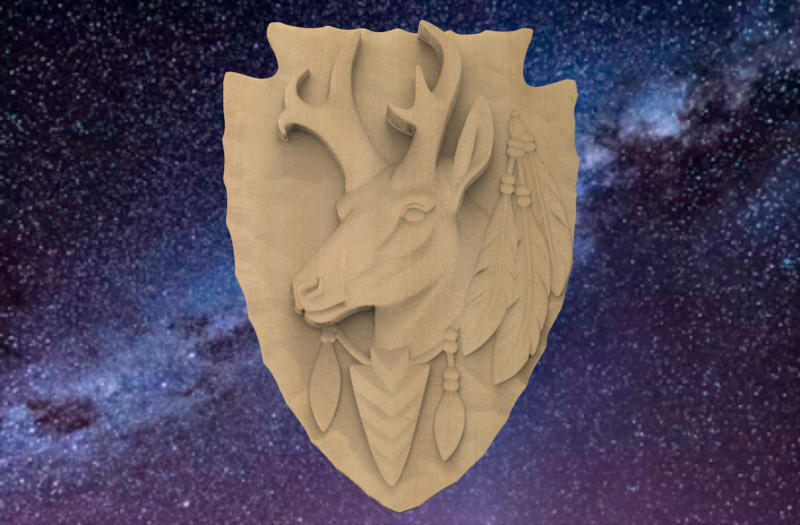 Native Antelope Arrowhead 3D STL File – CNC Carving | Doug-n-Jaci Creations