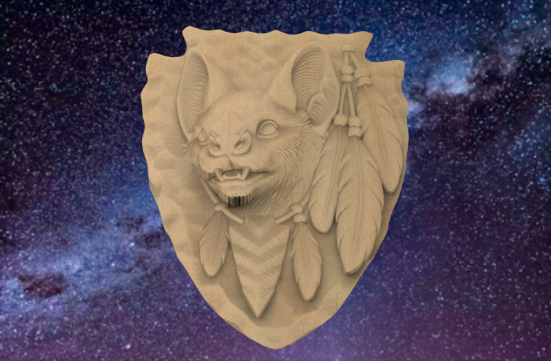 Native Bat Arrowhead 3D STL File – CNC Carving | Doug-n-Jaci Creations