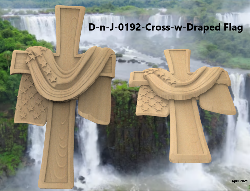 Custom Wooden Cross with Draped Flag