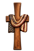 Custom Wooden Cross with Draped Flag