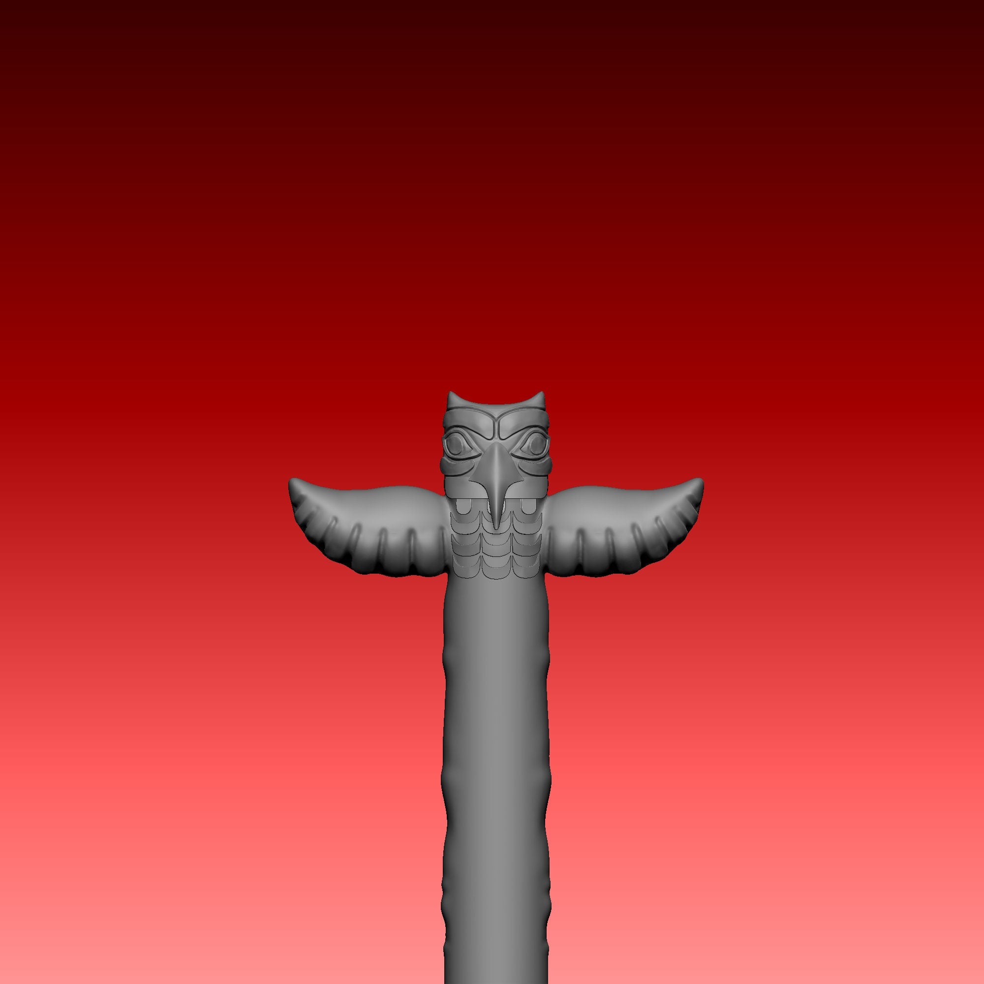 3d Stl Models, Totem Pole-1, Native American, D-n-J-1035-Totem Pole-1