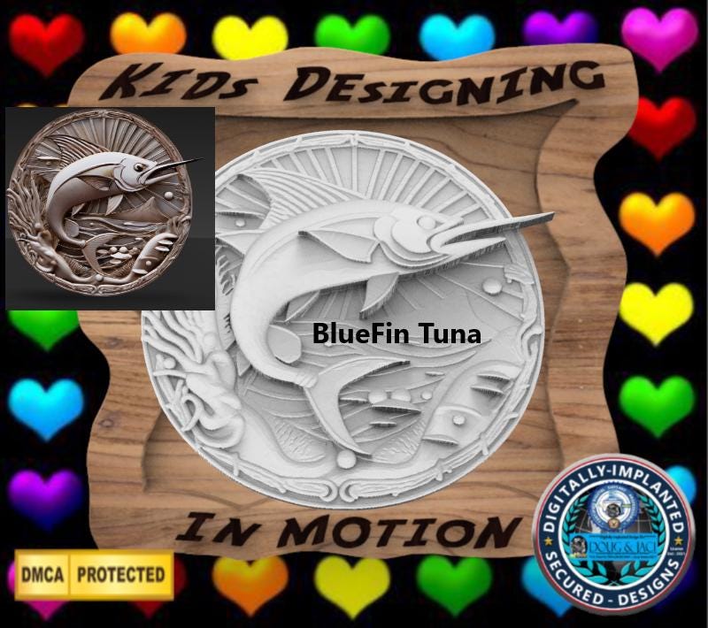 3d, CNC Ready Design - BlueFin Tuna