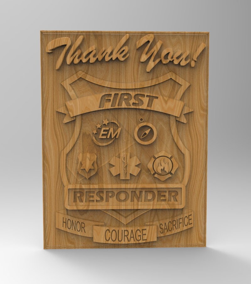 First Responders Tribute – 3D STL CNC Digital File