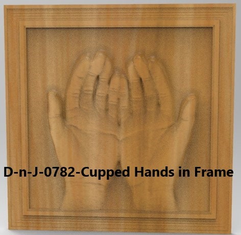 Cupped Hands in Frame – 3D STL CNC Digital File 2 Stl Files