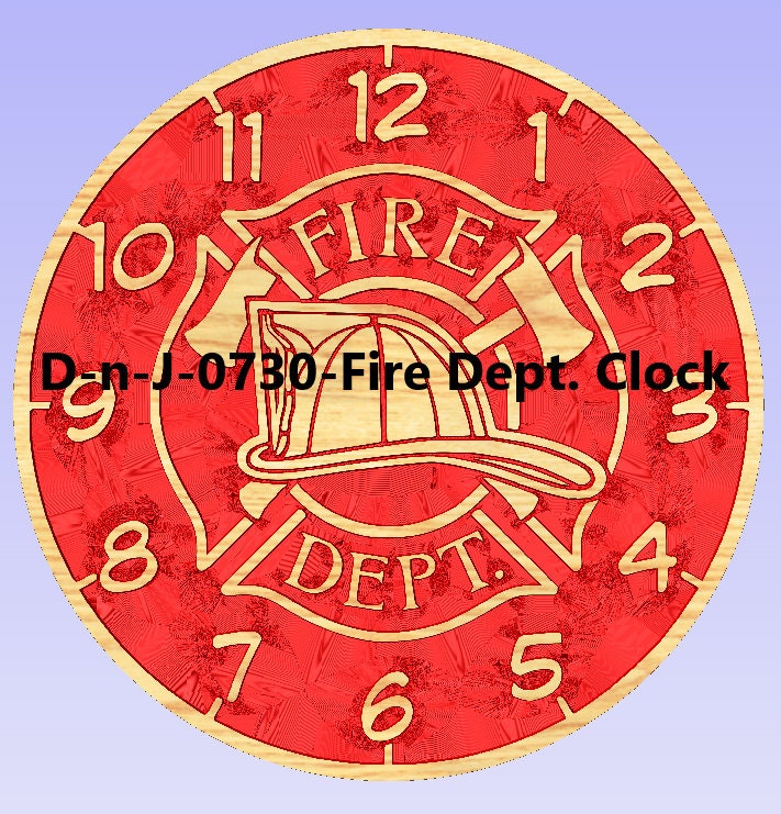 Fire Department Clock – 2D SVG CNC Digital File