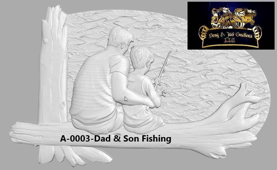 Dad & Son Fishing – 3D STL CNC Digital File
