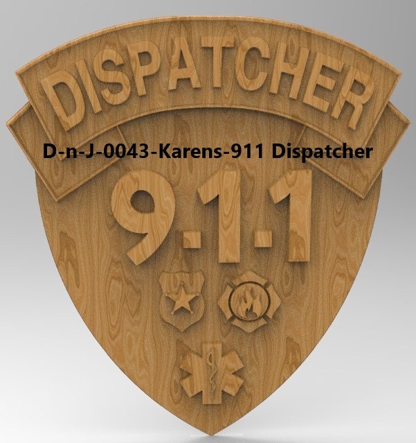 3d Stl Models, 2.5d, 3d, Stl/Dxf, CNC Model, Police, Law Enforcement, Emergency Dispatcher, First Responder