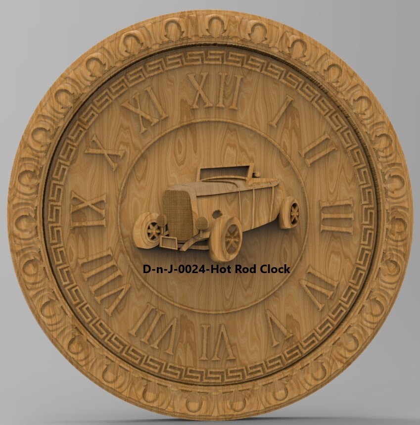 Hot Rod Clock – 3D STL CNC Digital File