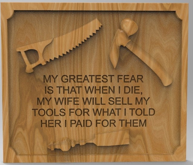Garage Tool Sign – 3D STL CNC Digital File