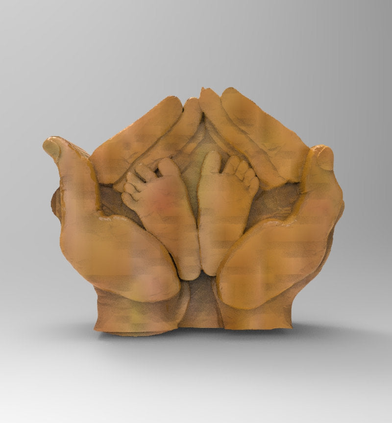 3d, Stl. Birth Announcement, 3d Stl Models, CNC Model , Baby Model, New Born Model, Birth Anouncement, D-n-J-0365-Newborns Feet