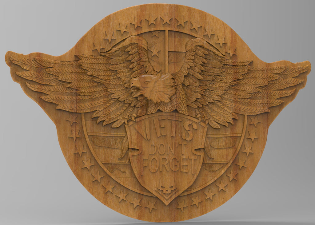 3d Stl Models, Model, Stl, CNC Model, Eagle, Vets, Don't, Forget, D-n-J-0008